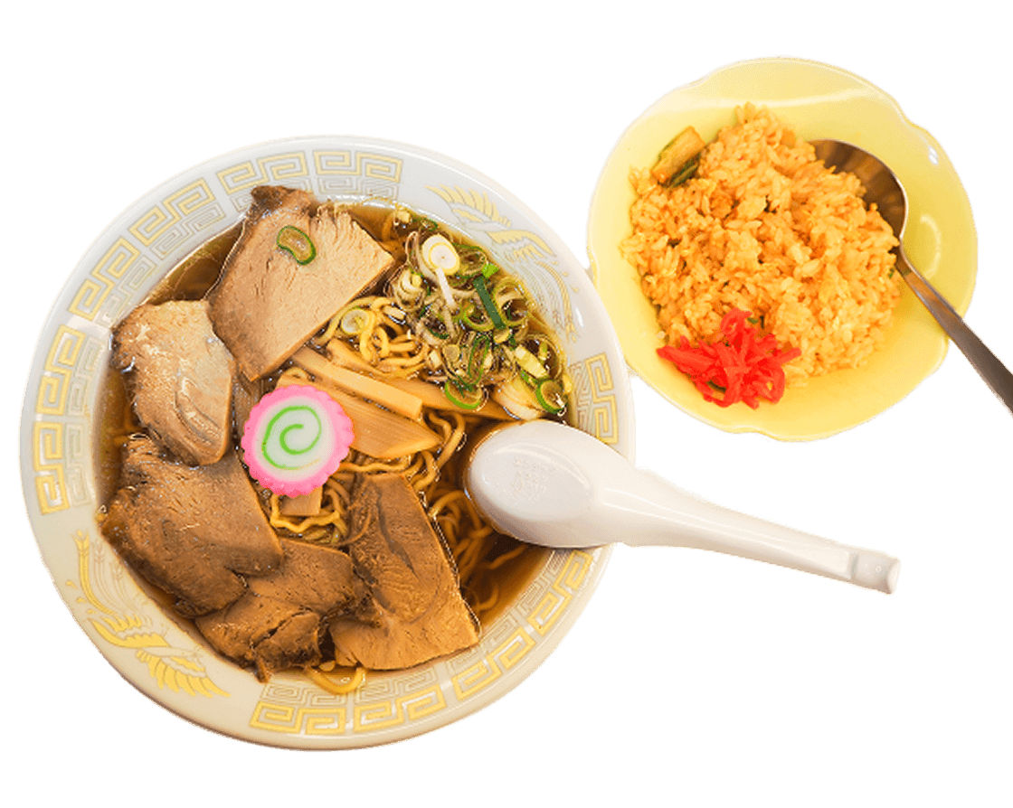 チャーシューメン＆キムチ半チャーハン
