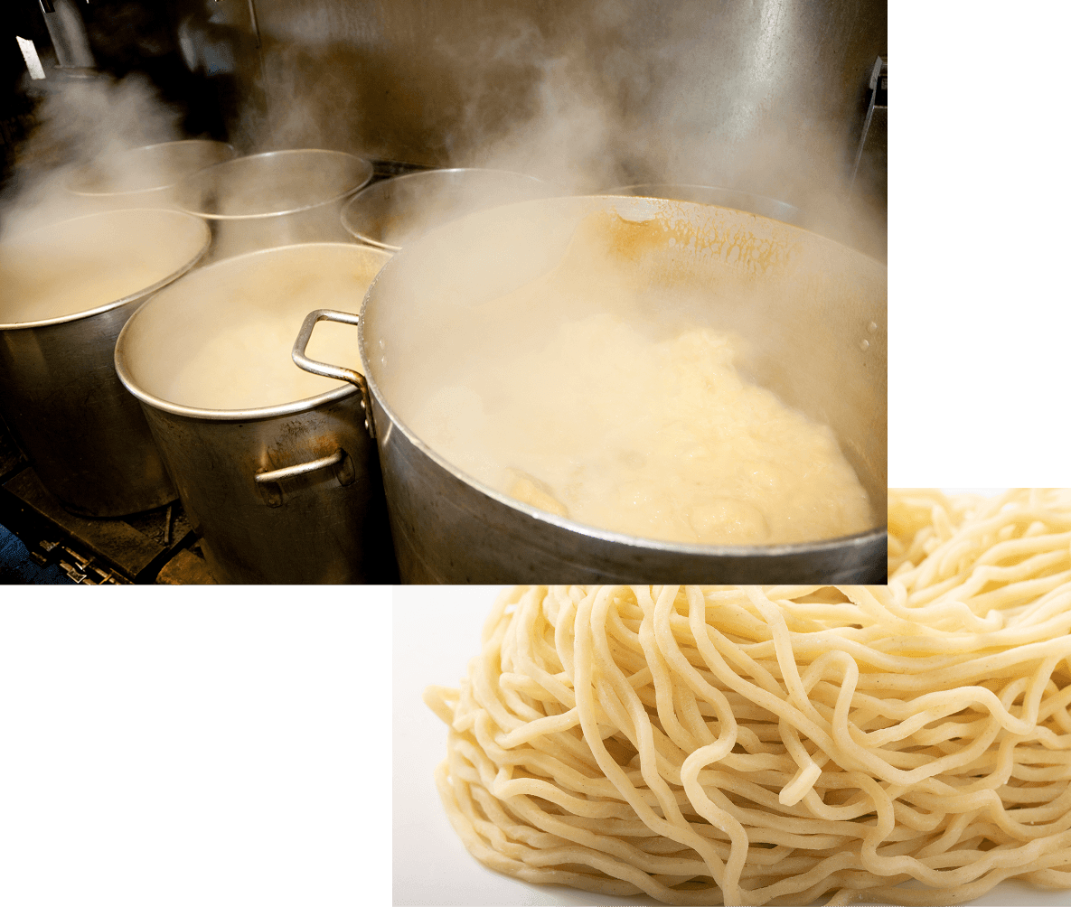 寸胴鍋と麺